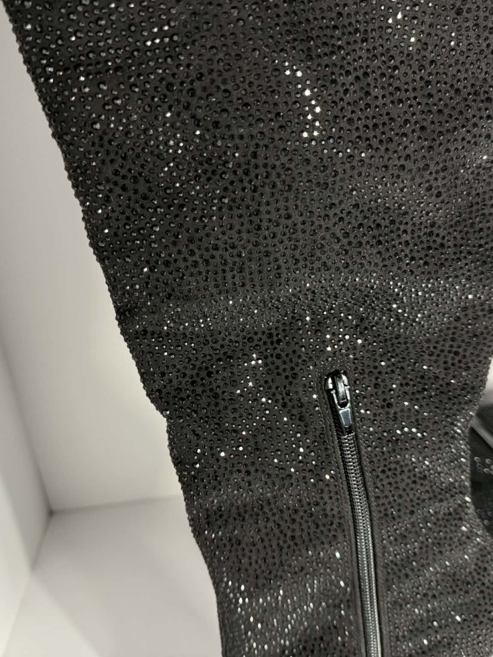 INC International Concepts Black Over-The-Knee Rhinestone Stiletto Boots - Picture 9 of 15